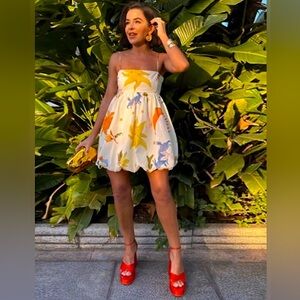 "La Nature" Printed Spaghetti Strap Mini Dress